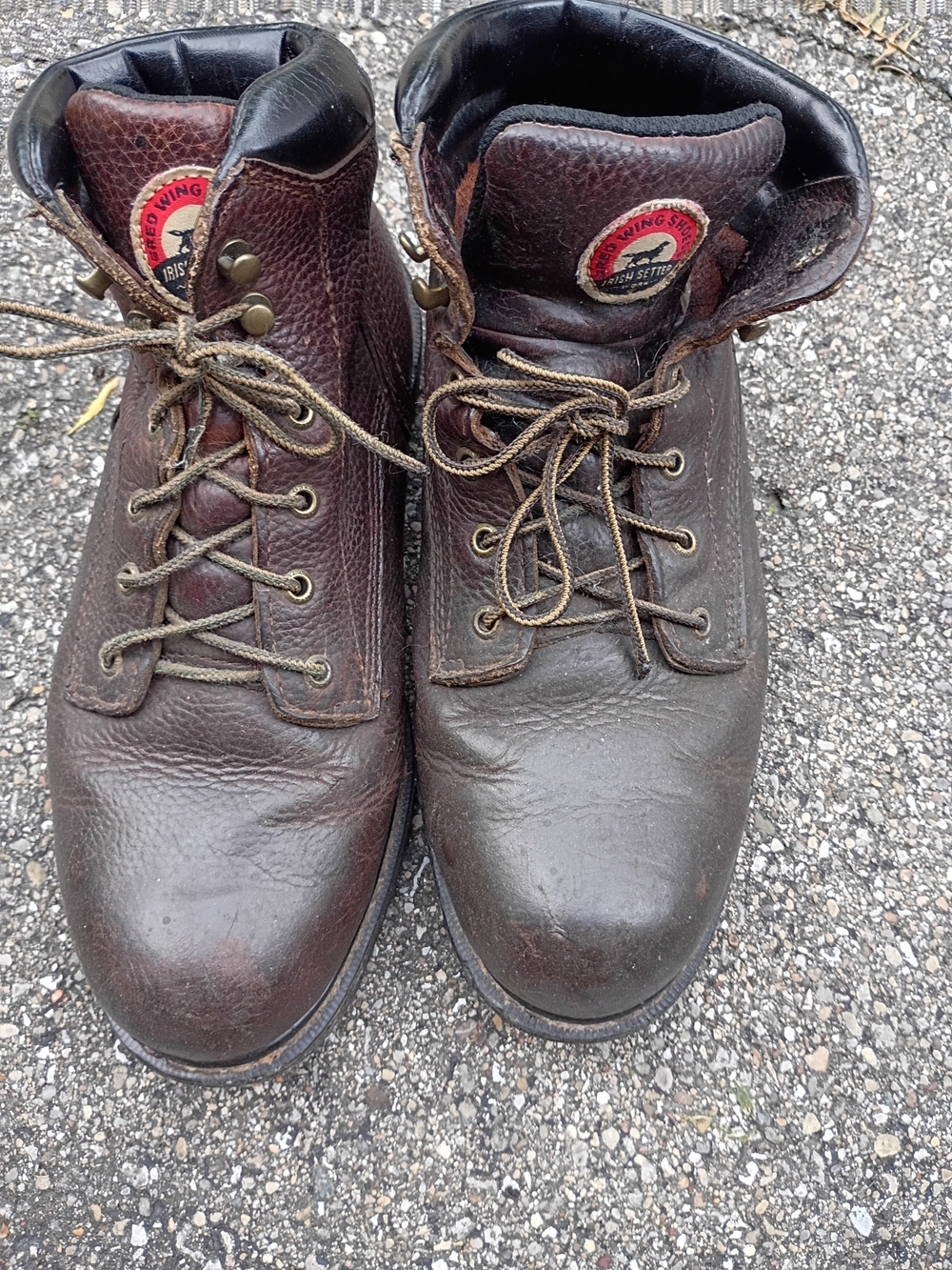 Red Wing Shoes Dark Brown Leather Lace-Up Work Boots